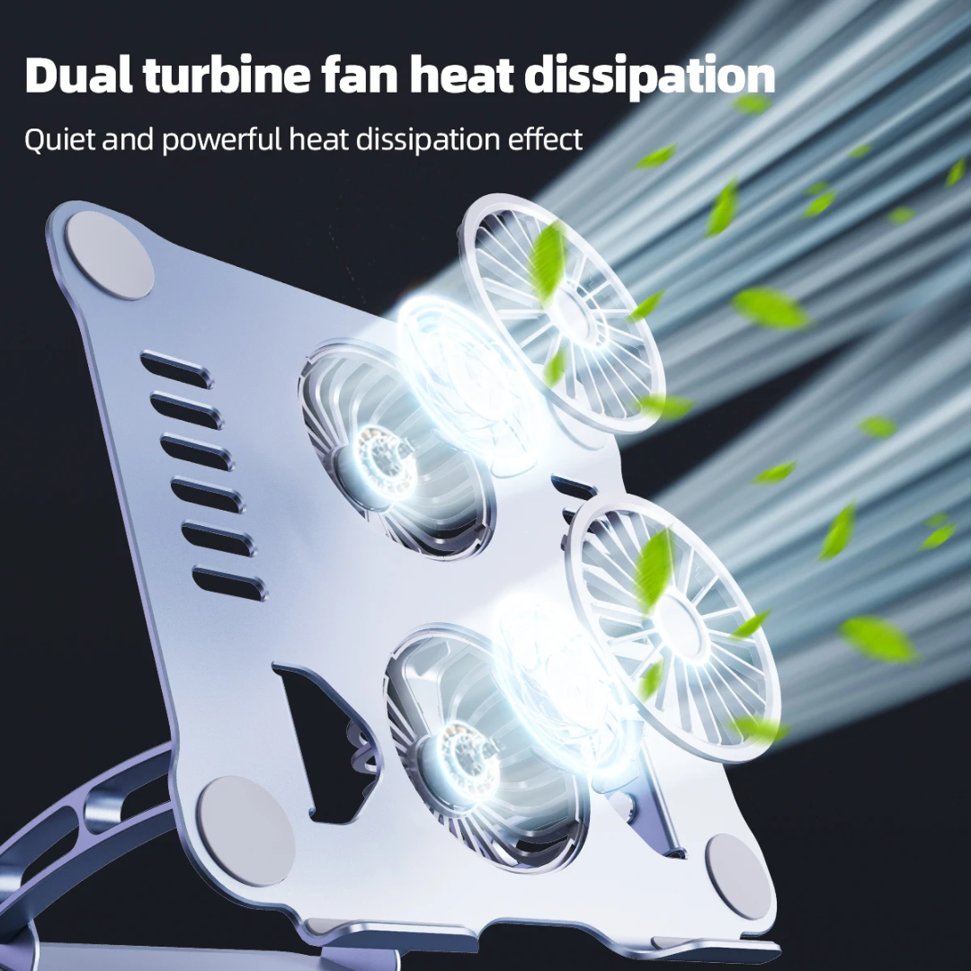 support ordinateur avec deux ventilateur