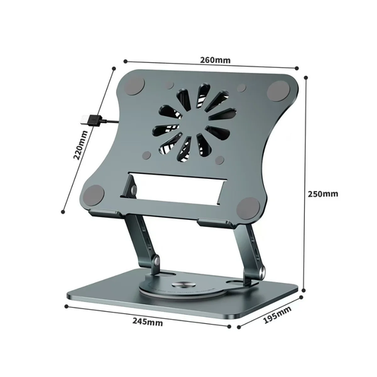 Support ordinateur avec un ventilateur