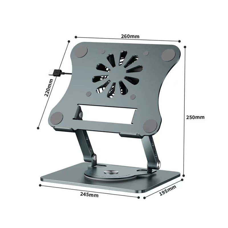 Support ordinateur avec un ventilateur
