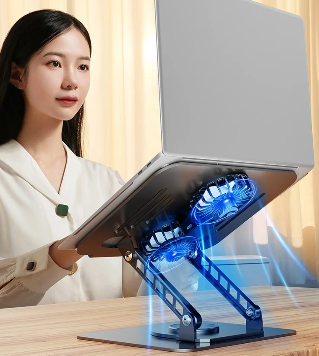 Support 2FAN D'ordinateur Rotatif